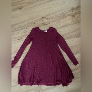 Maroon/red sweater dress from Francesca’s